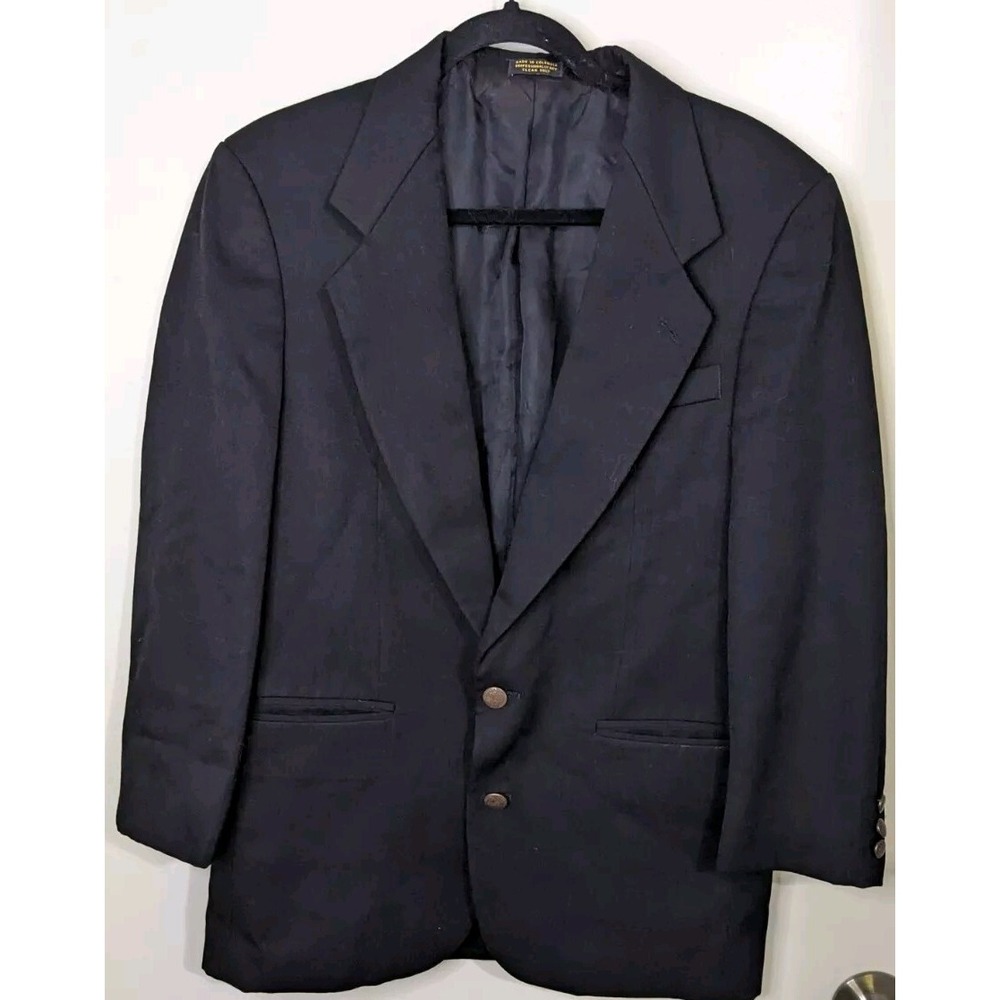 Oscar‎ De La Renta Mens Black Suit Jacket Size 36 S 202